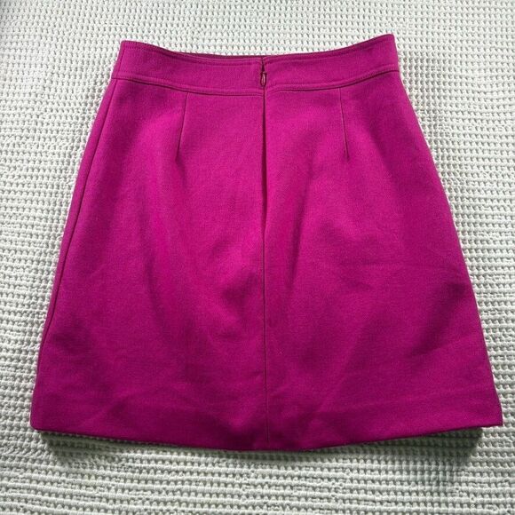 J Crew mini skirt women's 4 double serge wool pink lined work 60s mod - Picture 8 of 10